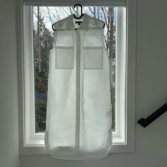 Banana Republic Elegant White Sleeveless Dress - Picture 3 of 4